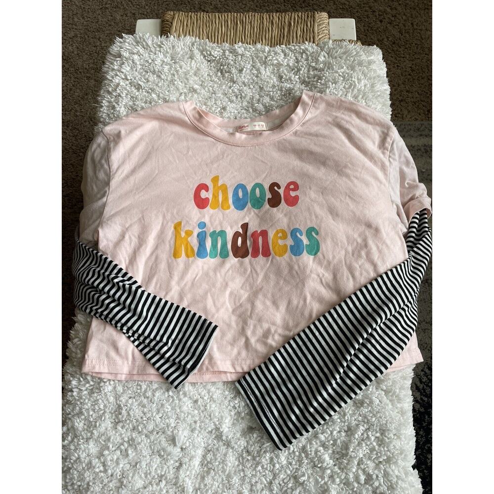 Romwe sz. S layered look “ Choose Kindness” crop tee. Cute, fun
